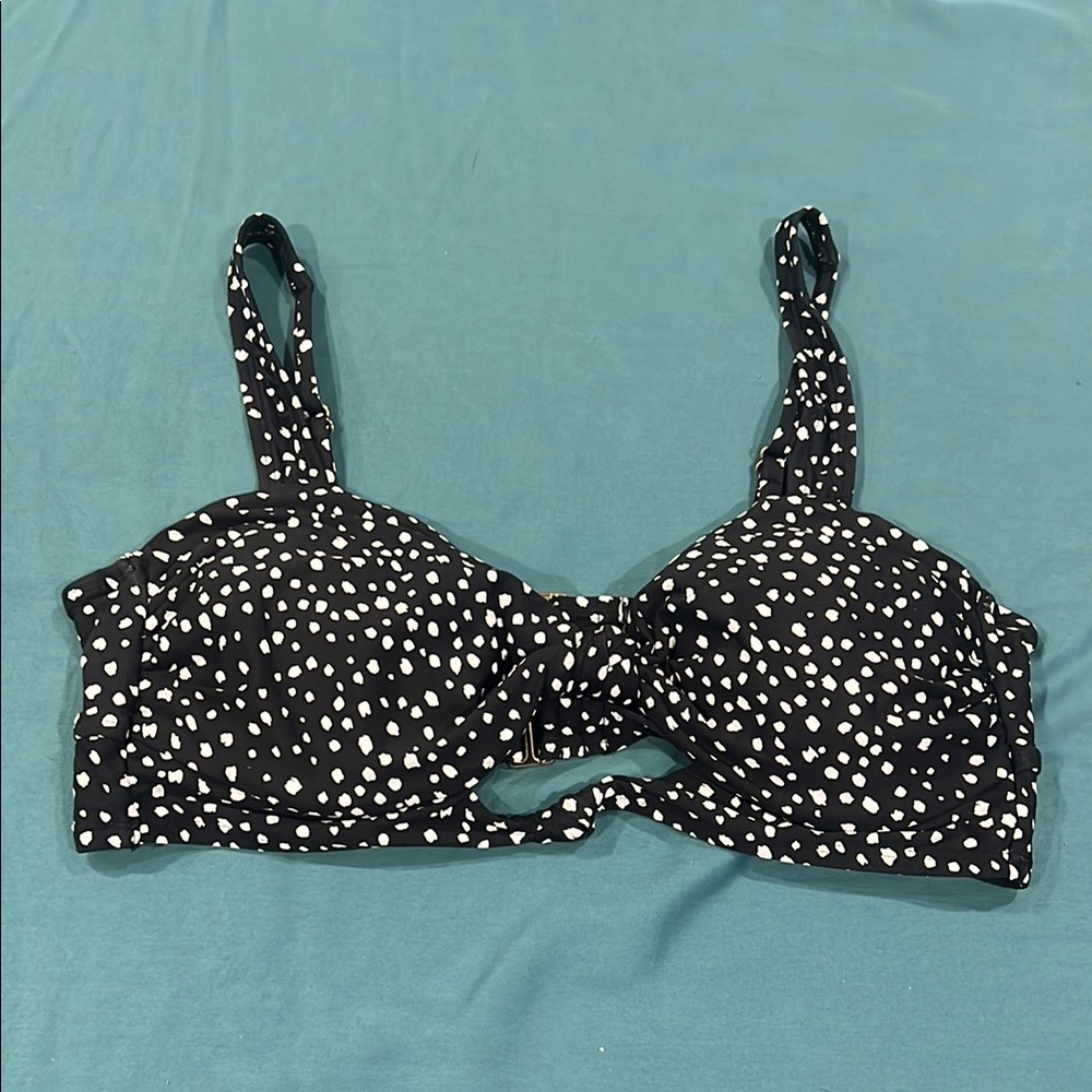 Time and Tru Black and White Polka Dot Bikini Top